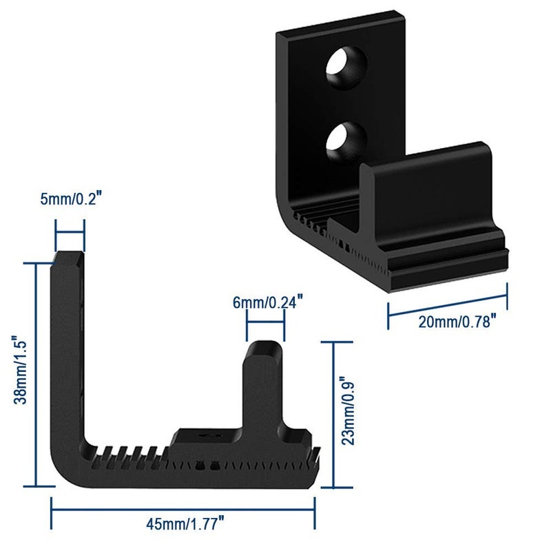 CCJH Sliding Barn Door Bottom Floor Guide Adjustable Wall Mount No Need for Ground Drillingï¼ˆBlack 1pcs - Image 4